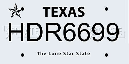 HDR6699 Texas License Plate