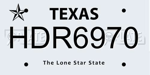 HDR6970 Texas License Plate
