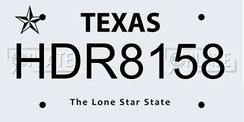 HDR8158 Texas License Plate