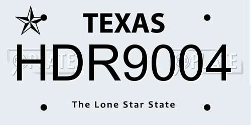 HDR9004 Texas License Plate