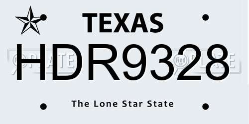 HDR9328 Texas License Plate