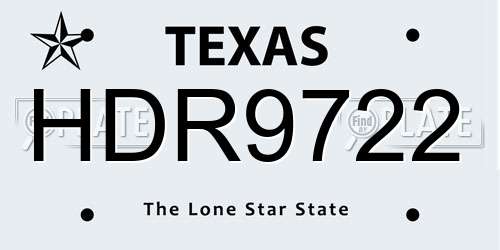 HDR9722 Texas License Plate