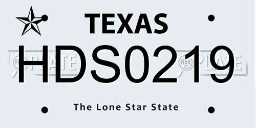 HDS0219 Texas License Plate