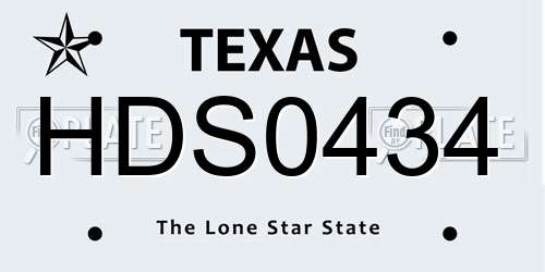 HDS0434 Texas License Plate