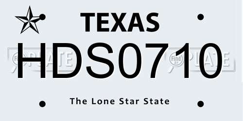 HDS0710 Texas License Plate