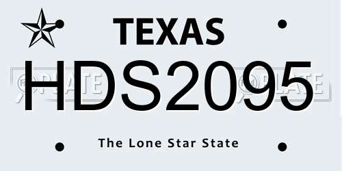 HDS2095 Texas License Plate