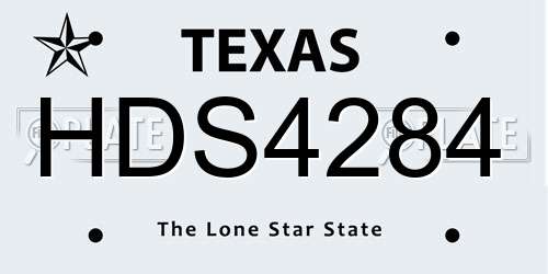 HDS4284 Texas License Plate