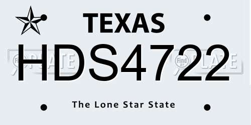 HDS4722 Texas License Plate