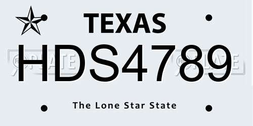 HDS4789 Texas License Plate