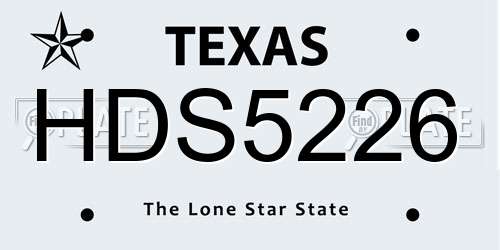 HDS5226 Texas License Plate