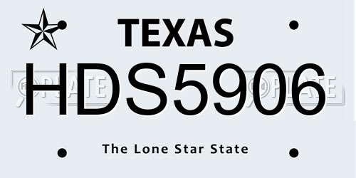 HDS5906 Texas License Plate