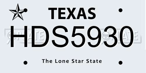 HDS5930 Texas License Plate