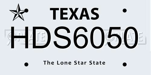 HDS6050 Texas License Plate