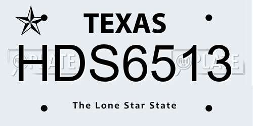 HDS6513 Texas License Plate