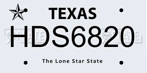 HDS6820 Texas License Plate