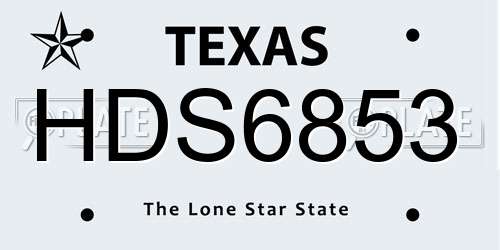 HDS6853 Texas License Plate