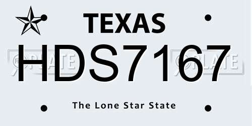 HDS7167 Texas License Plate