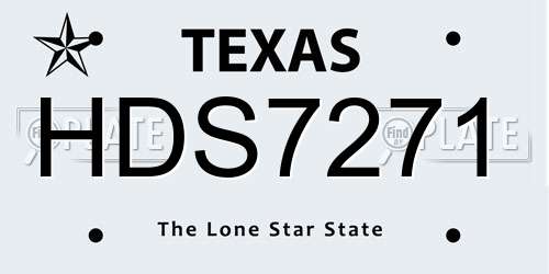 HDS7271 Texas License Plate