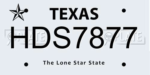 HDS7877 Texas License Plate