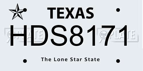HDS8171 Texas License Plate