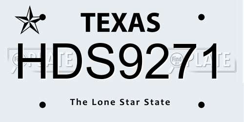 HDS9271 Texas License Plate