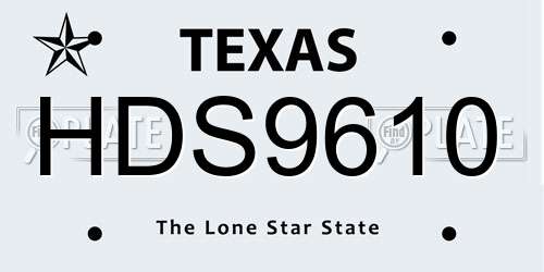 HDS9610 Texas License Plate