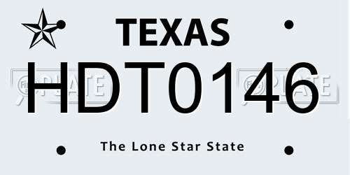 HDT0146 Texas License Plate