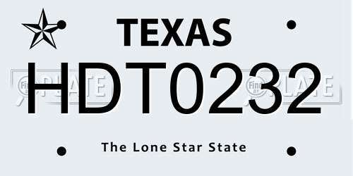 HDT0232 Texas License Plate
