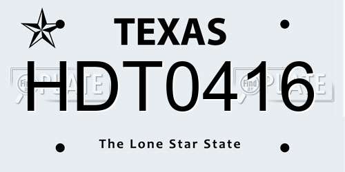 HDT0416 Texas License Plate