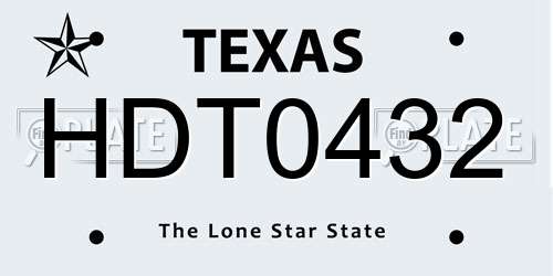 HDT0432 Texas License Plate