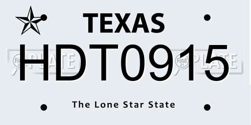 HDT0915 Texas License Plate