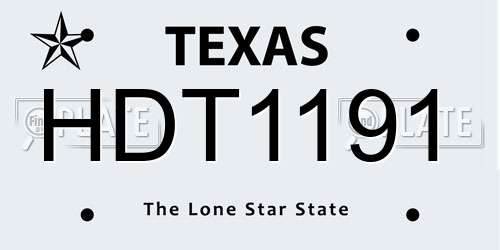 HDT1191 Texas License Plate