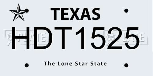 HDT1525 Texas License Plate