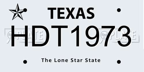 HDT1973 Texas License Plate
