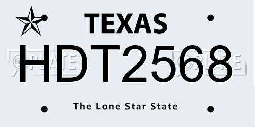 HDT2568 Texas License Plate