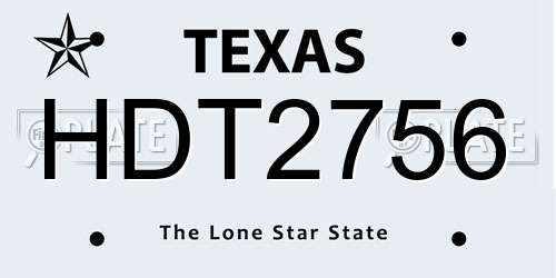 HDT2756 Texas License Plate