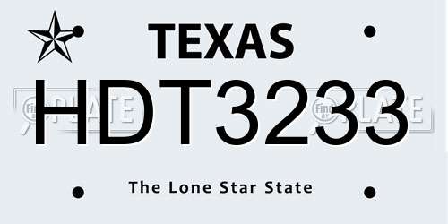 HDT3233 Texas License Plate