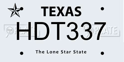 HDT337 Texas License Plate