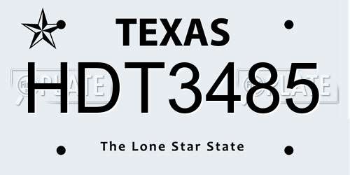 HDT3485 Texas License Plate