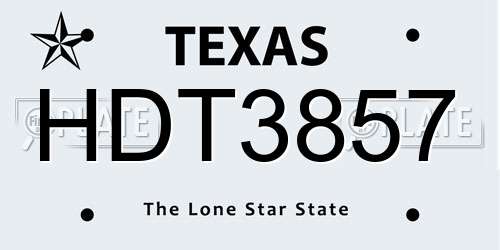 HDT3857 Texas License Plate