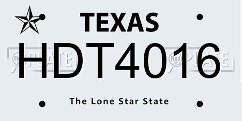 HDT4016 Texas License Plate