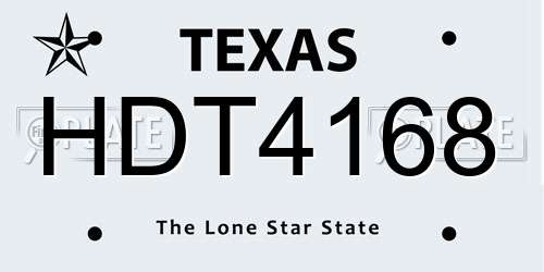 HDT4168 Texas License Plate