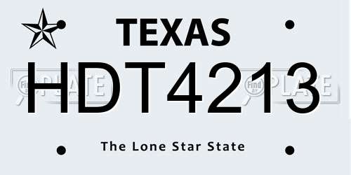 HDT4213 Texas License Plate