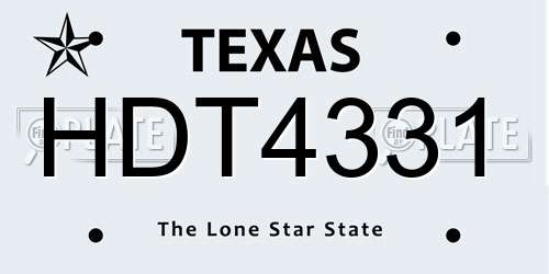 HDT4331 Texas License Plate