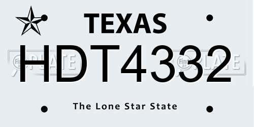 HDT4332 Texas License Plate