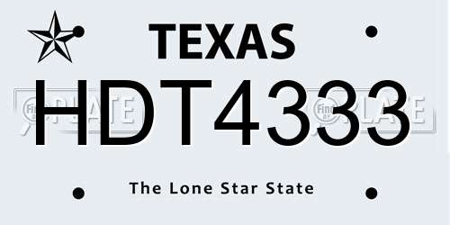 HDT4333 Texas License Plate