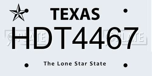 HDT4467 Texas License Plate