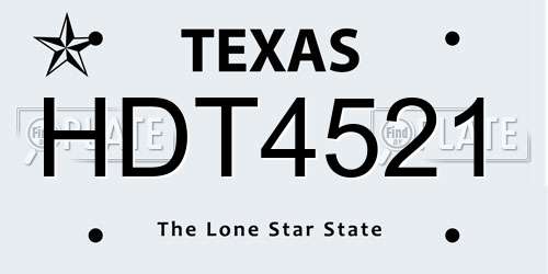 HDT4521 Texas License Plate