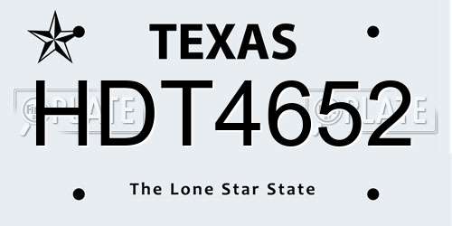 HDT4652 Texas License Plate