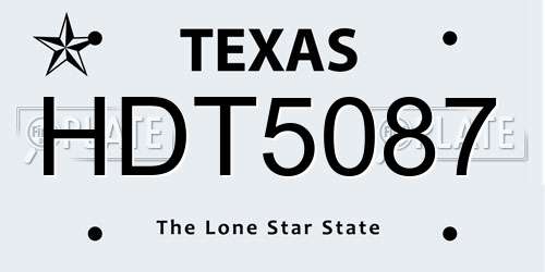HDT5087 Texas License Plate